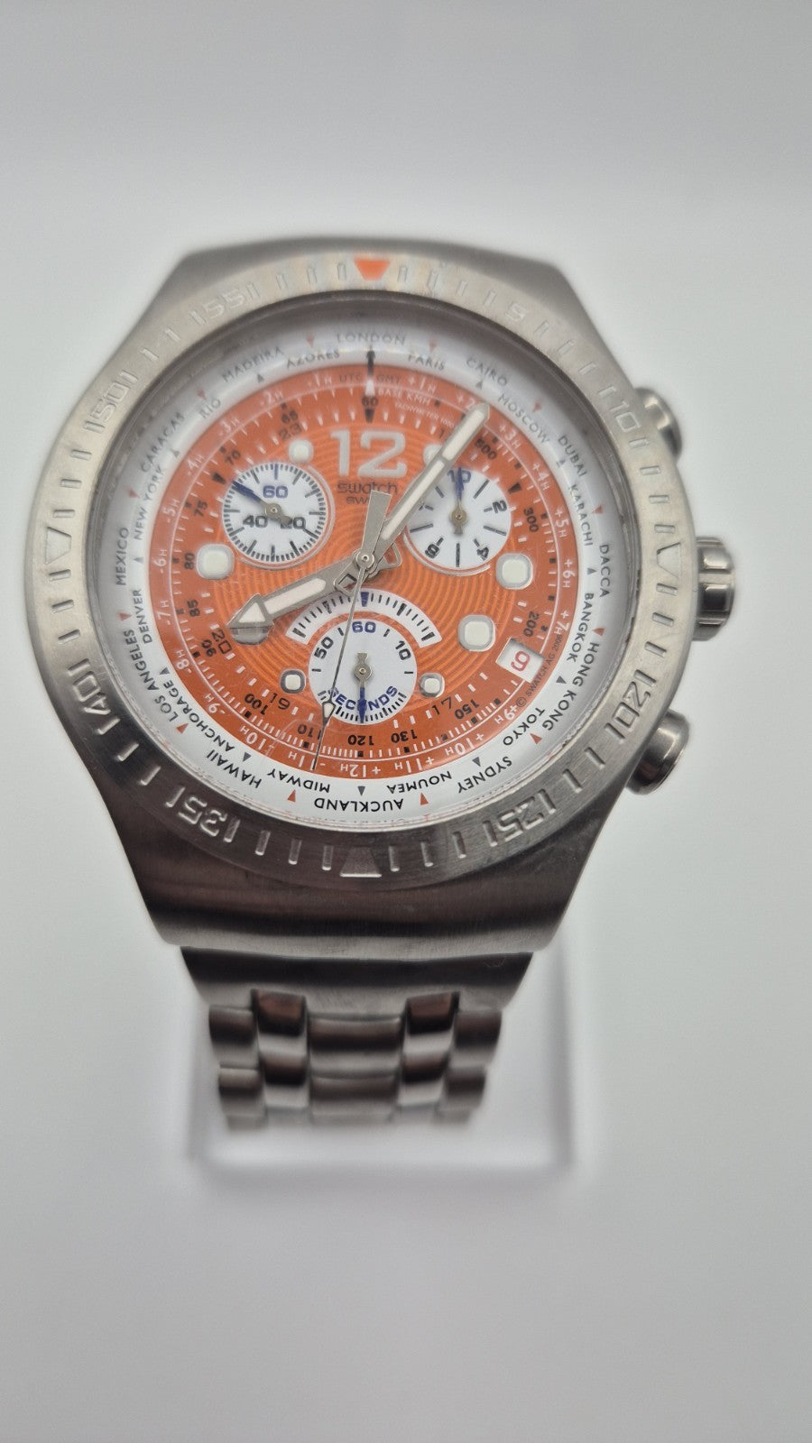 Swatch Irony Chronograph Get Fly Arancione YOS415G Orange Steel0