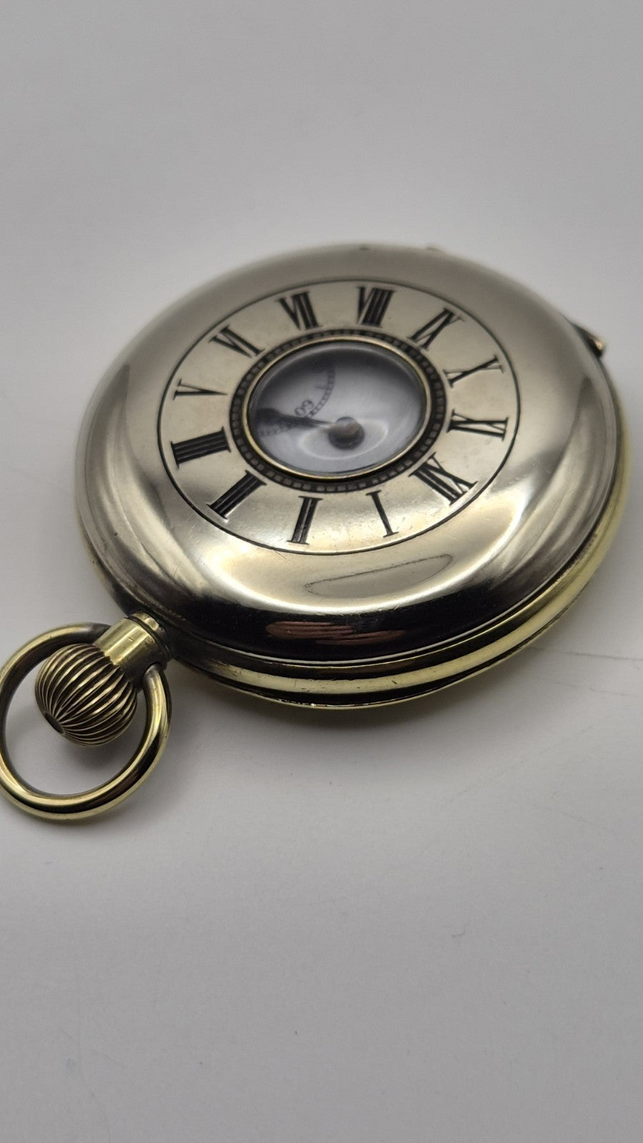 vintage Medana half-hunter pocket watch Working3