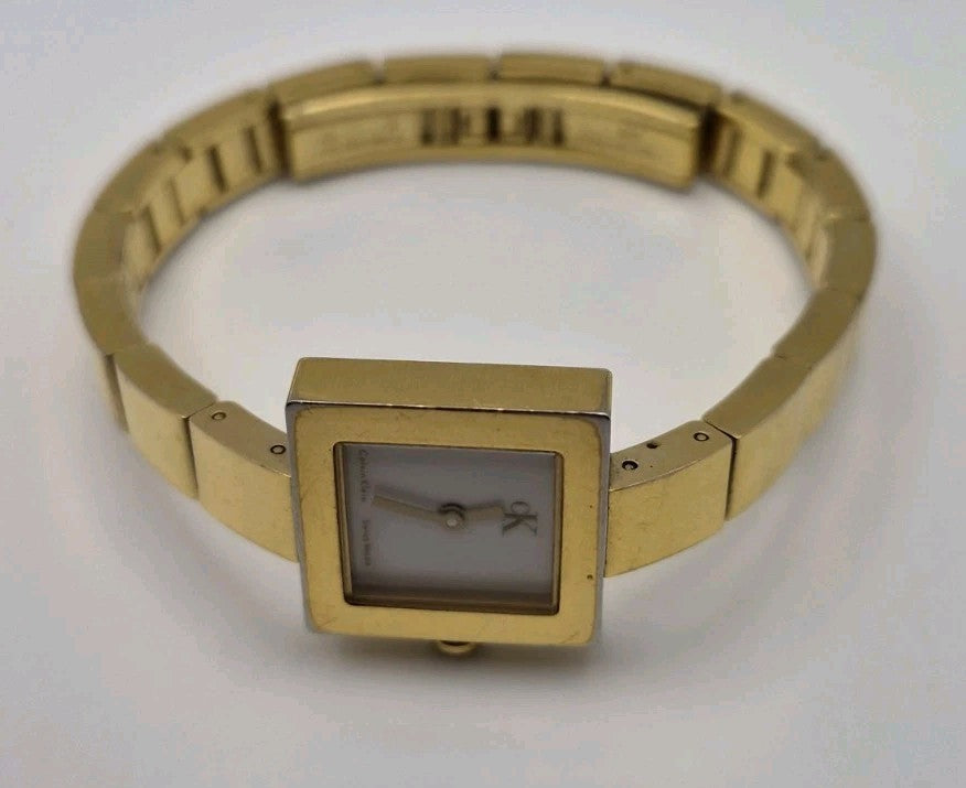 1990s Calvin Klein Swiss Made Square Quartz Watch Stainless Steel CK12