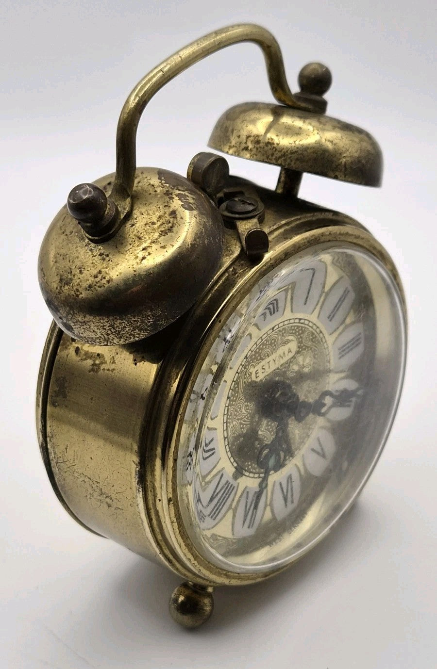 Vintage ESTYMA West German Mini Wind Up Alarm Clock7