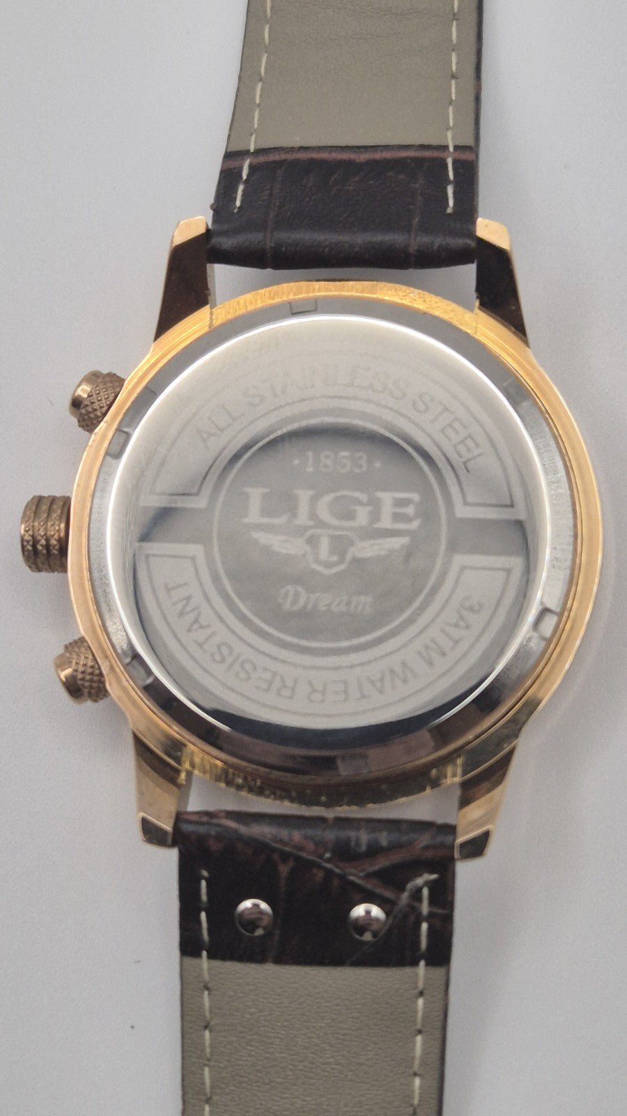 Lige Men's Quartz Watch Multifunction Chronograph Moon Phase Quartz Movement4