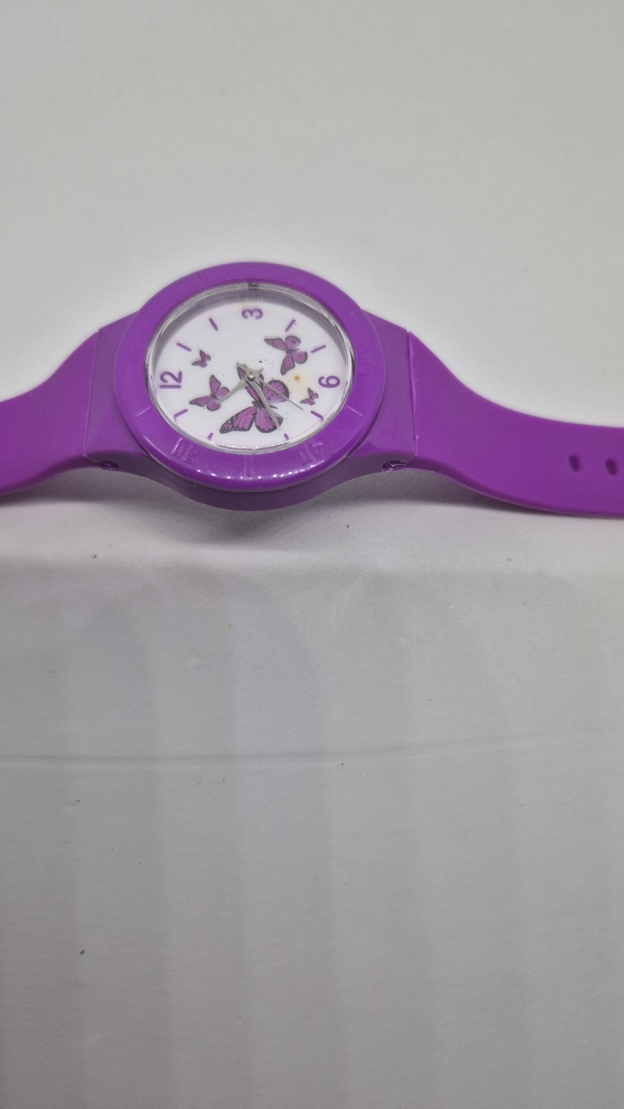 Pink Silicon Rubber Strap Butterfly Dial Watch Wrist3