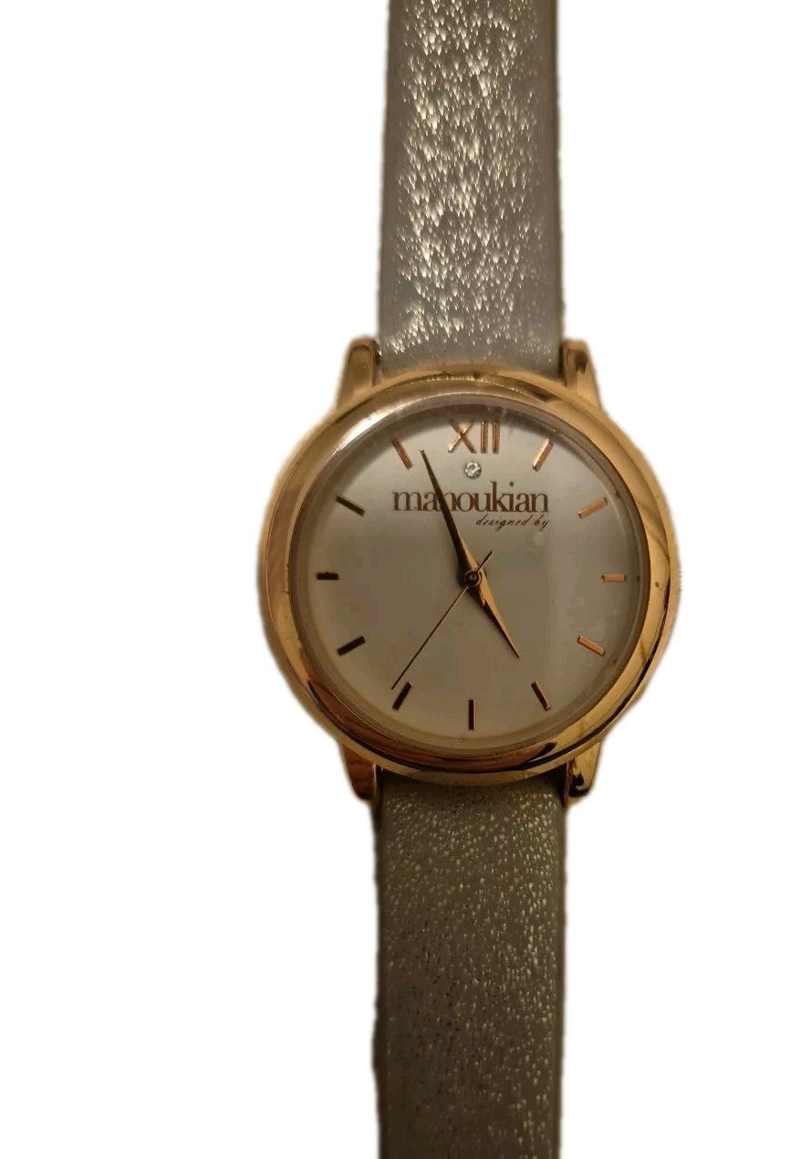 Manoukian SilverGray Glitter Wristwatch1