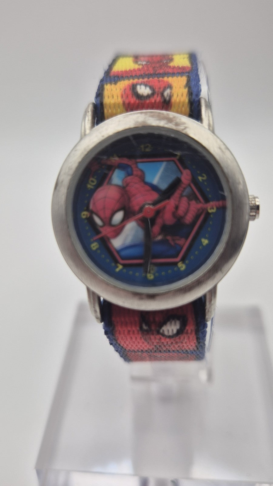 Marvel Spider-Man kids watch featuring a blue nylon strap9