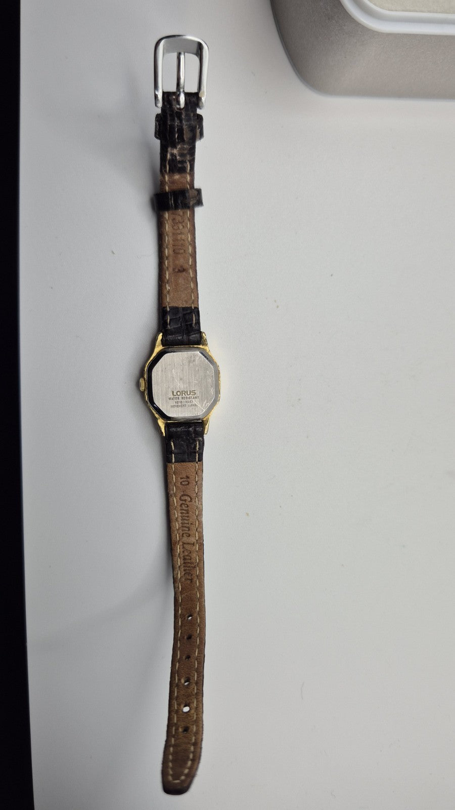 Ladies Lorus Octagonal Watch With Dark Brown Strap15