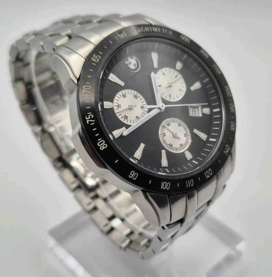  Gents Quartz BMW Chronograph Torneau W/ Date Window Working Wristwatch/Diecast 2