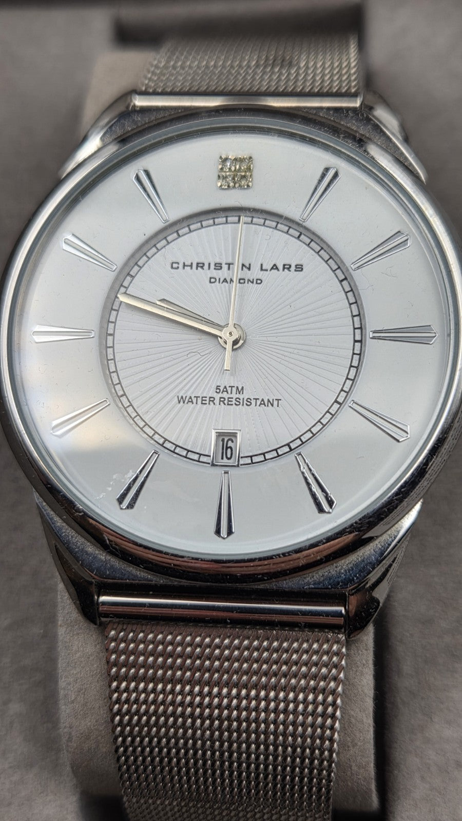 Christin Lars Diamond men's quartz dress watch1
