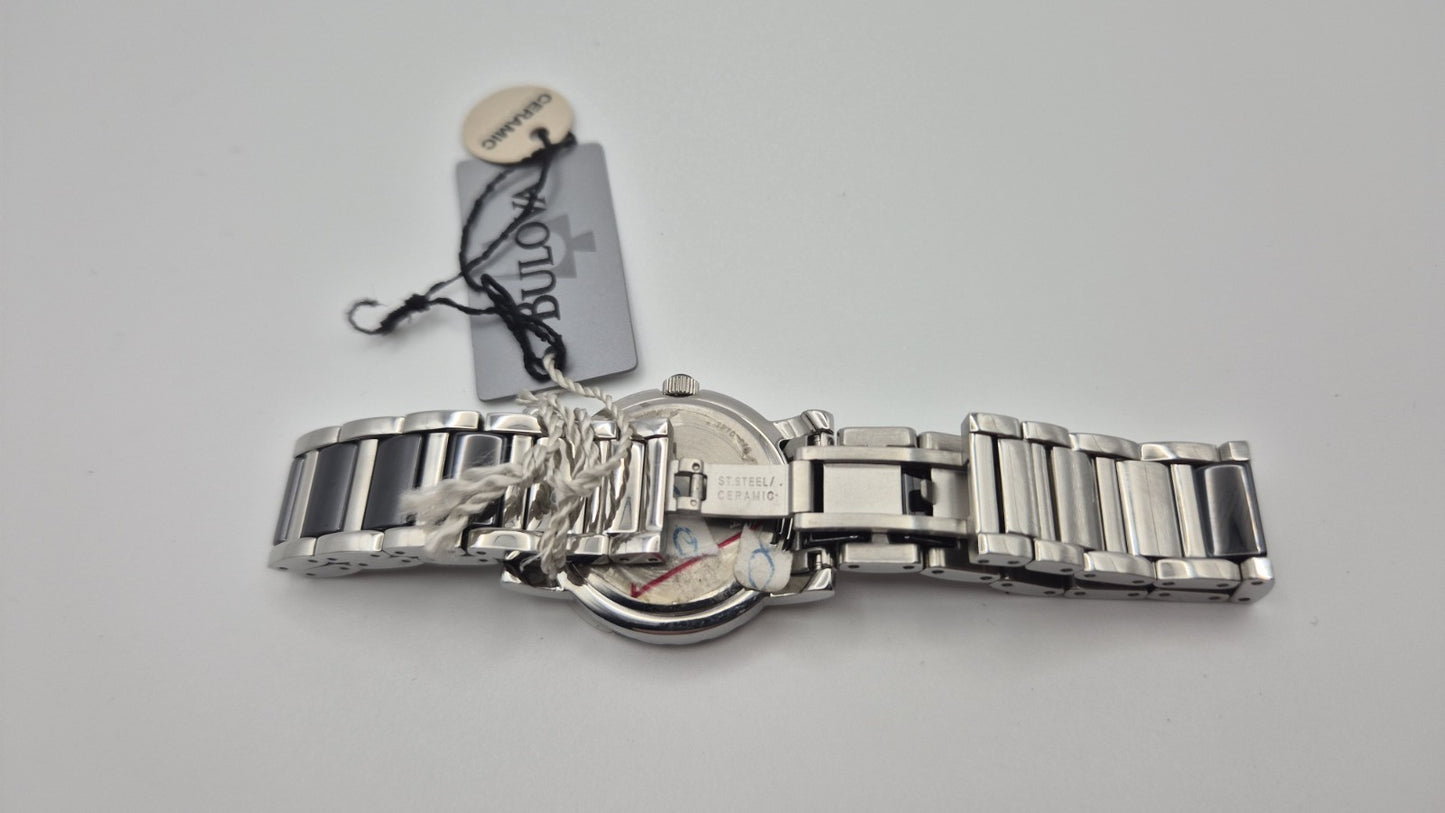 Bulova Diamond 98P122 women's watch featuring a white motherofpearl dial,...9