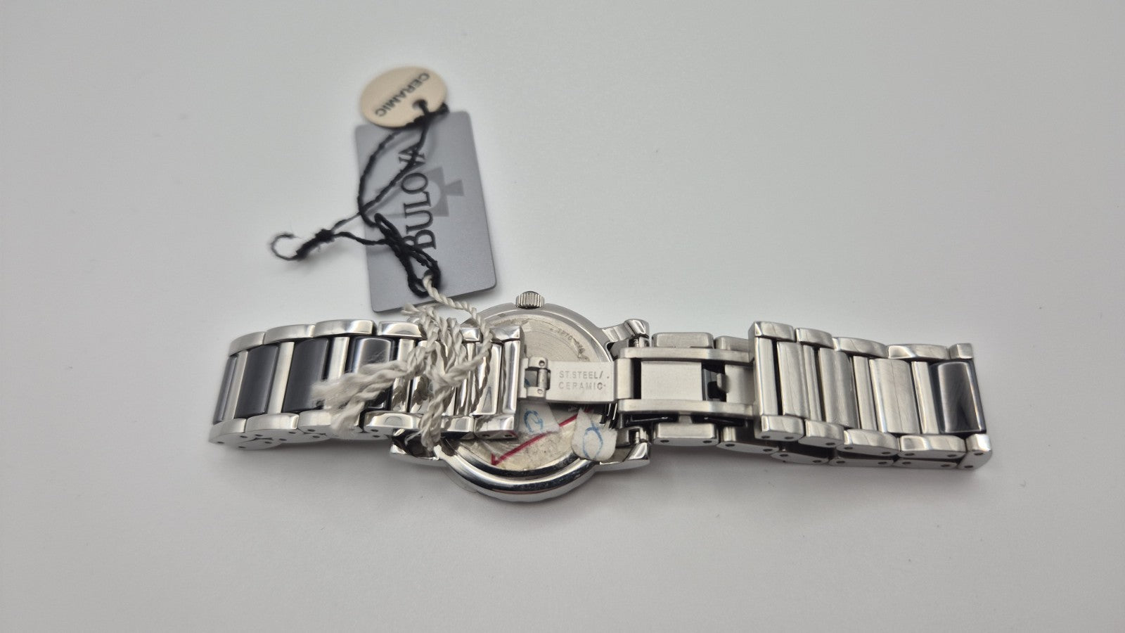 Bulova Diamond 98P122 women's watch featuring a white motherofpearl dial,...9