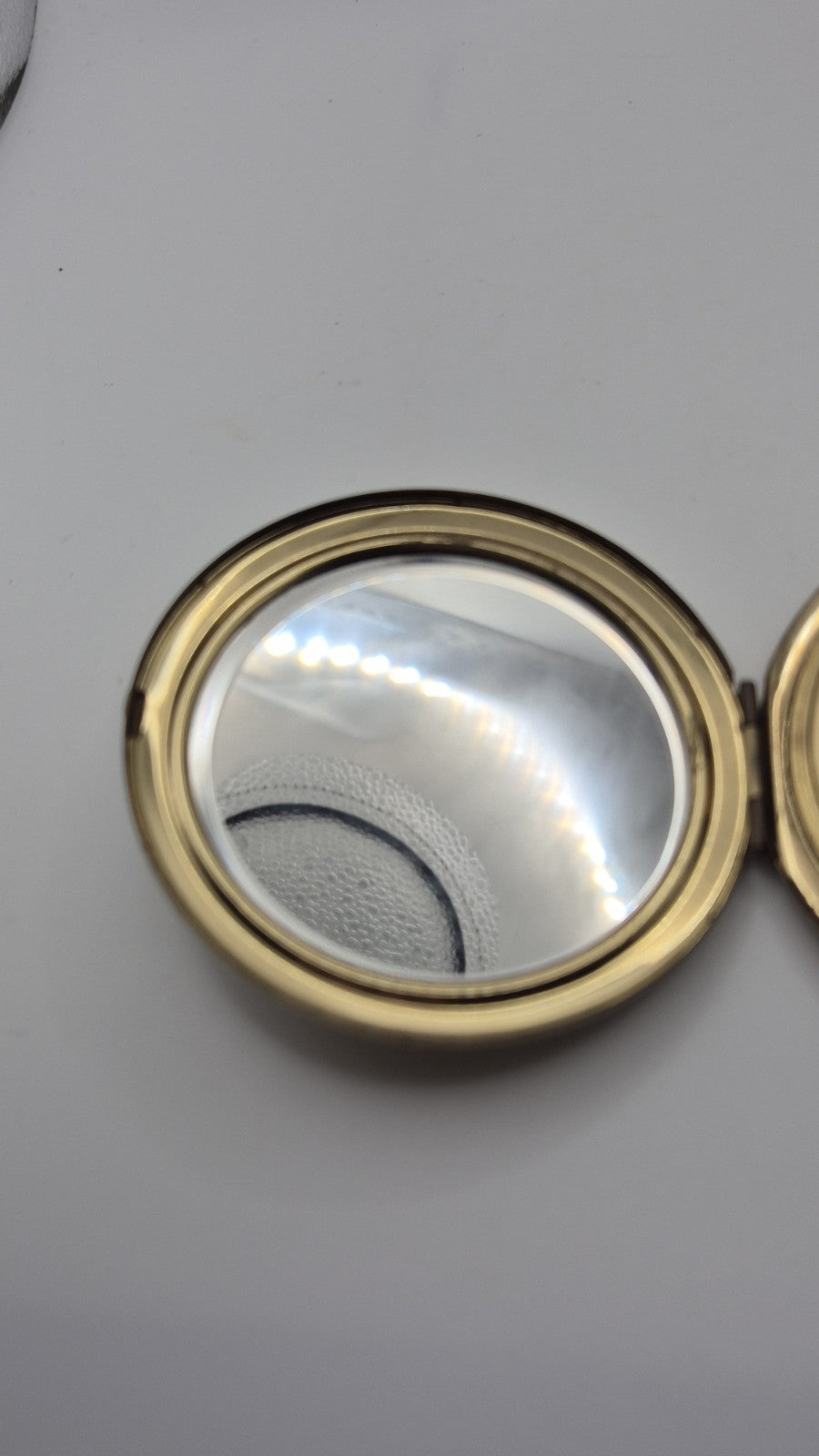 Vintage Mother of Pearl ship compact mirror3