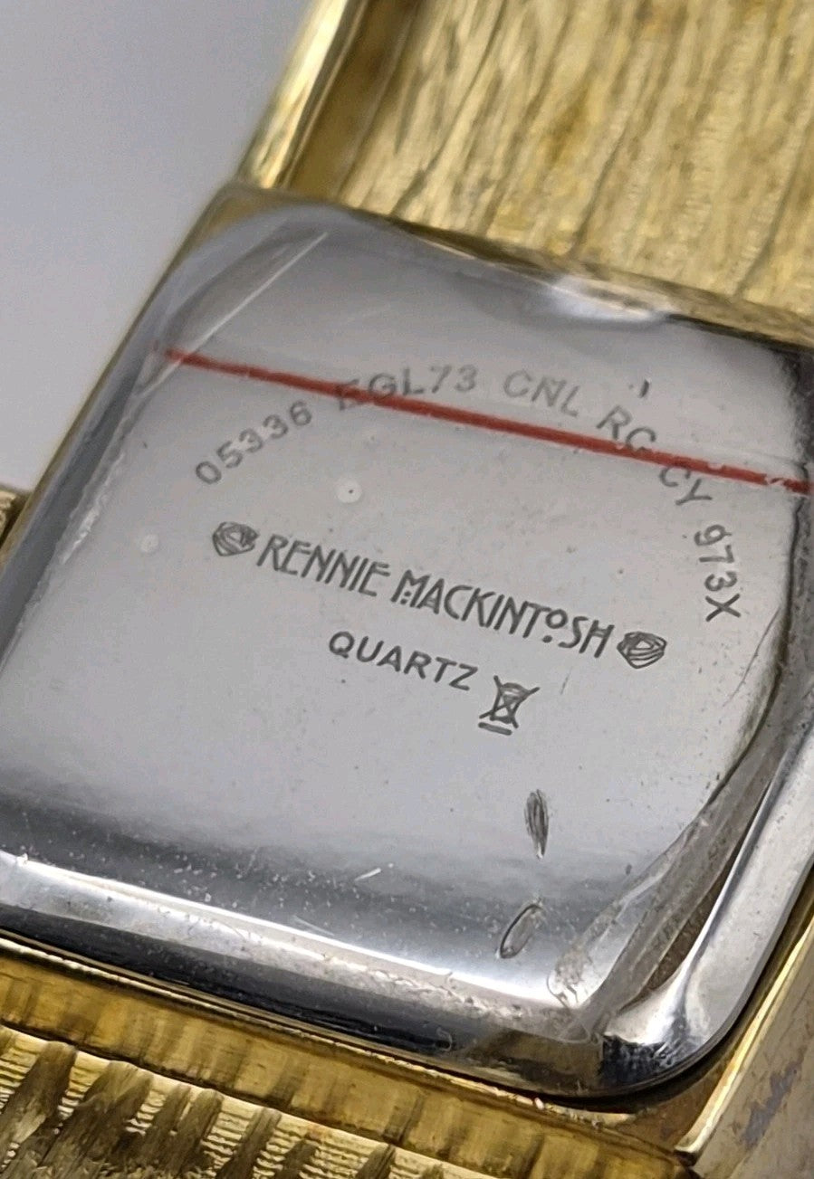 Vintage Ladies  Charles Rennie Mackintosh Gold Tone Enamel Bangle Watch13