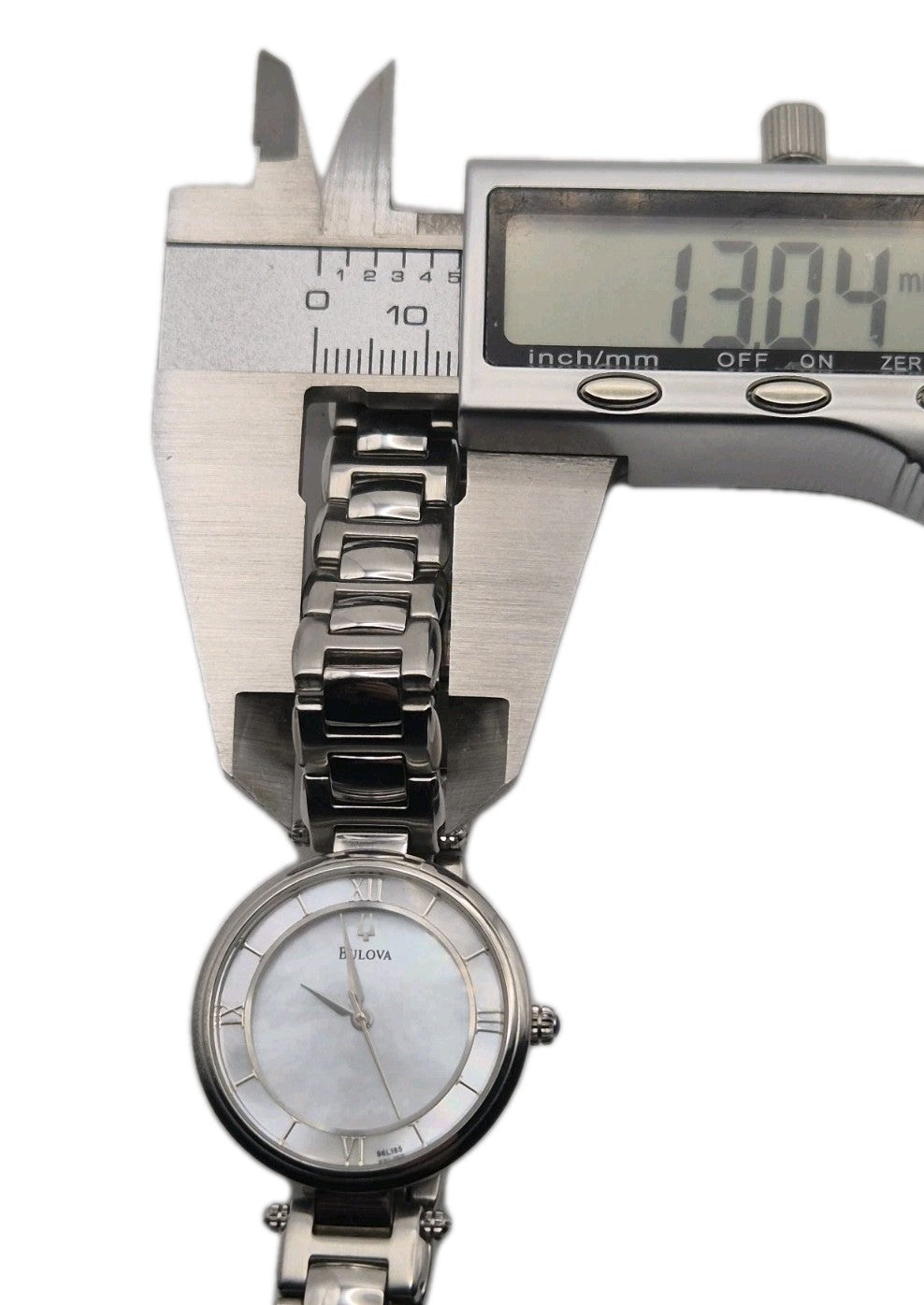 Ladies Bulova Dress Watch 96L185 Pearl Dial Steel 20