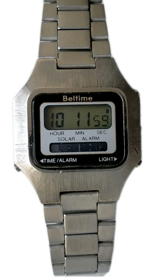Beltime Model 9196304 SHC Solar Battery Vintage Original Digital Alarm Watch1