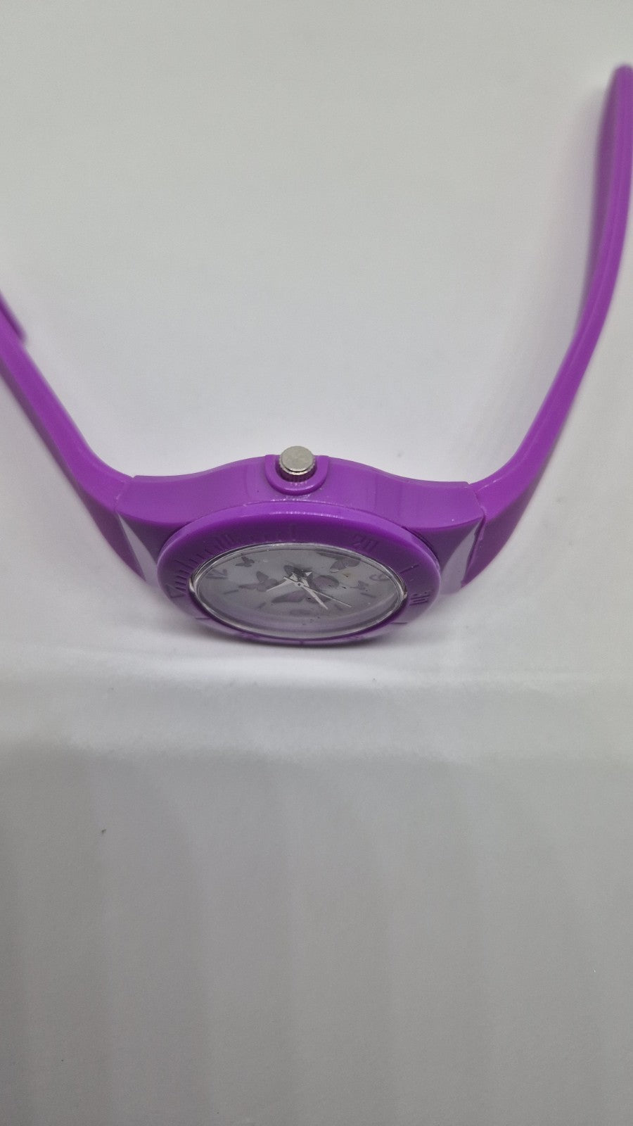 Pink Silicon Rubber Strap Butterfly Dial Watch Wrist8