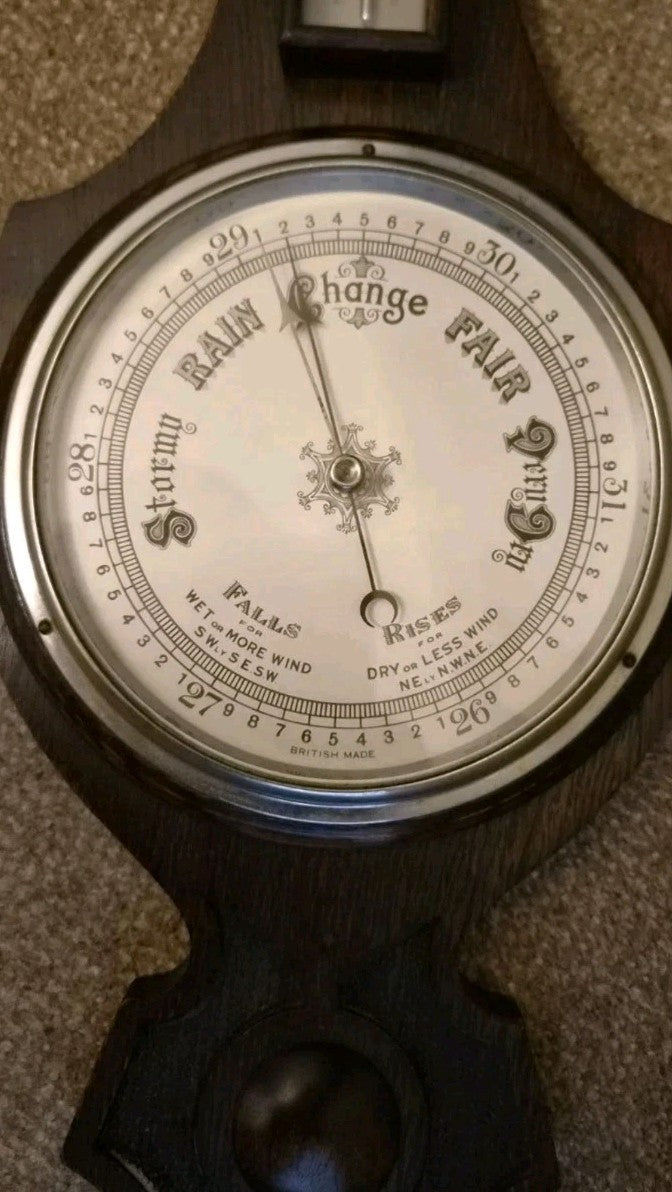 Vintage Wood  carved  Barometer1