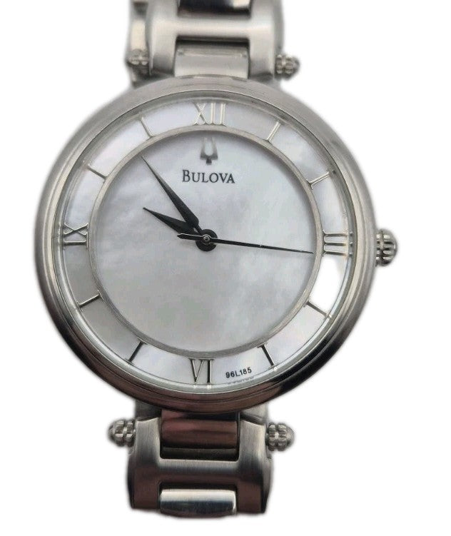 Ladies Bulova Dress Watch 96L185 Pearl Dial Steel 1