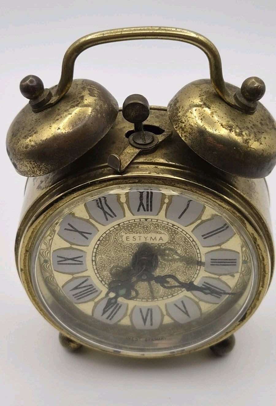 Vintage ESTYMA West German Mini Wind Up Alarm Clock1