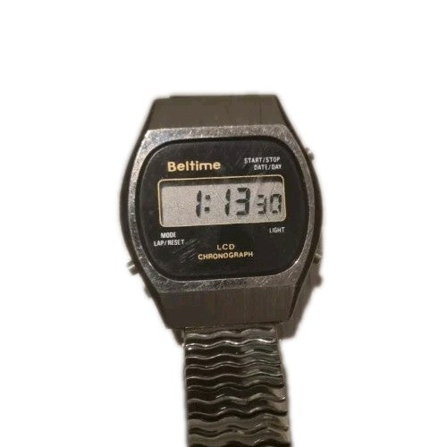 Vintage Men's LCD Quartz Beltime Watch Co. LTD 1980's Working Good Condition0