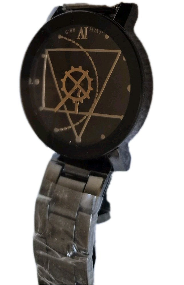 Geometric Designed JWH Black/Gold Tone Faceted  Watch1