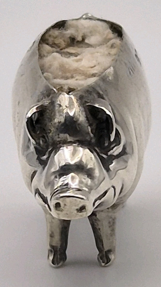 Antique Silver Pin Cushion Form Of A Pig Birmingham6