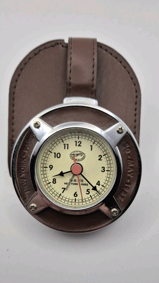Spirit Of St.Louis Travel Leather and metal alarm clock0