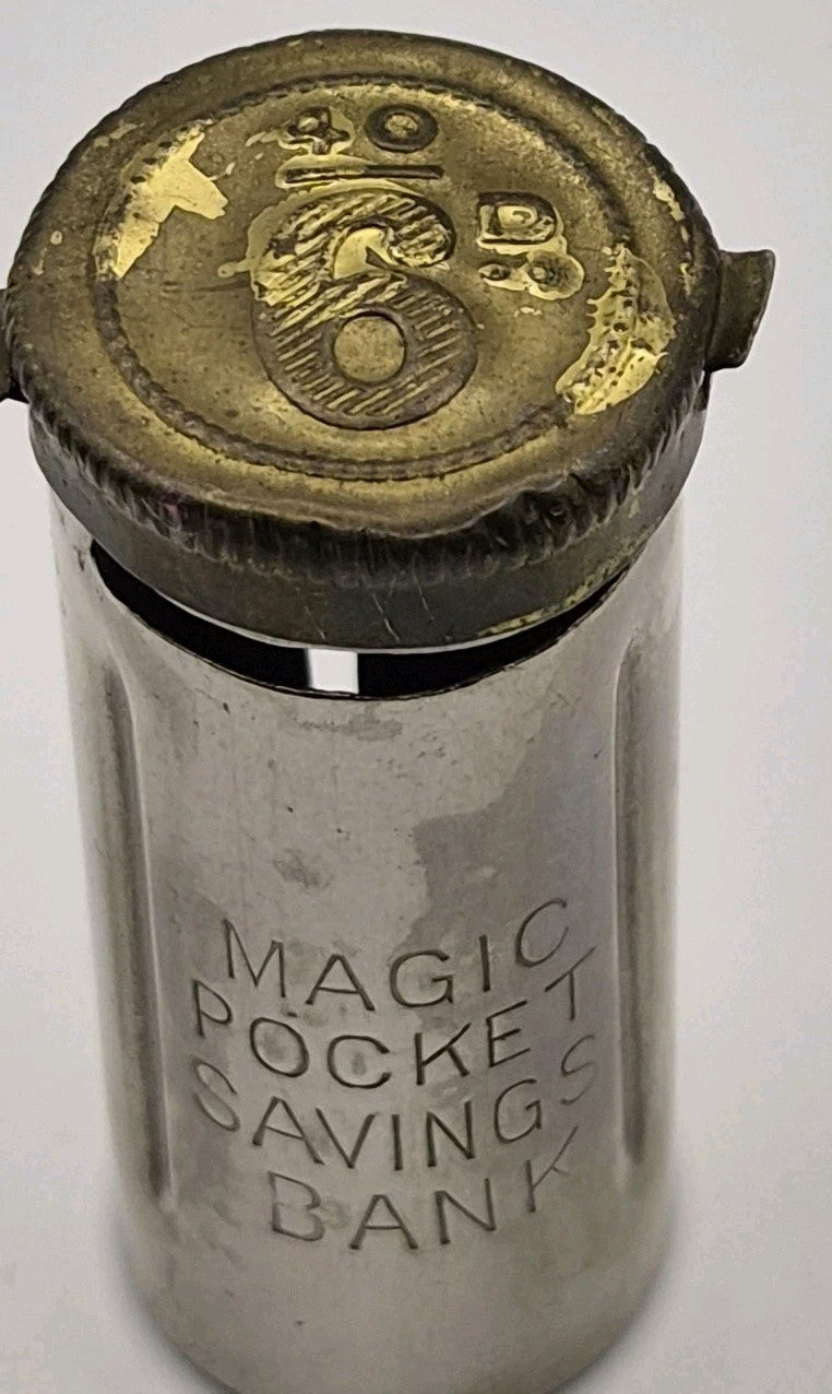 Vintage Magic Pocket Savings Bank Holds 40 x 6D coins1