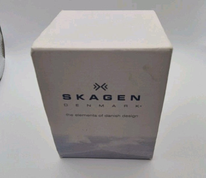 Skagen Denmark 233XLTTN Titanium Blue Dial Mesh Quartz Watch Date  Box12