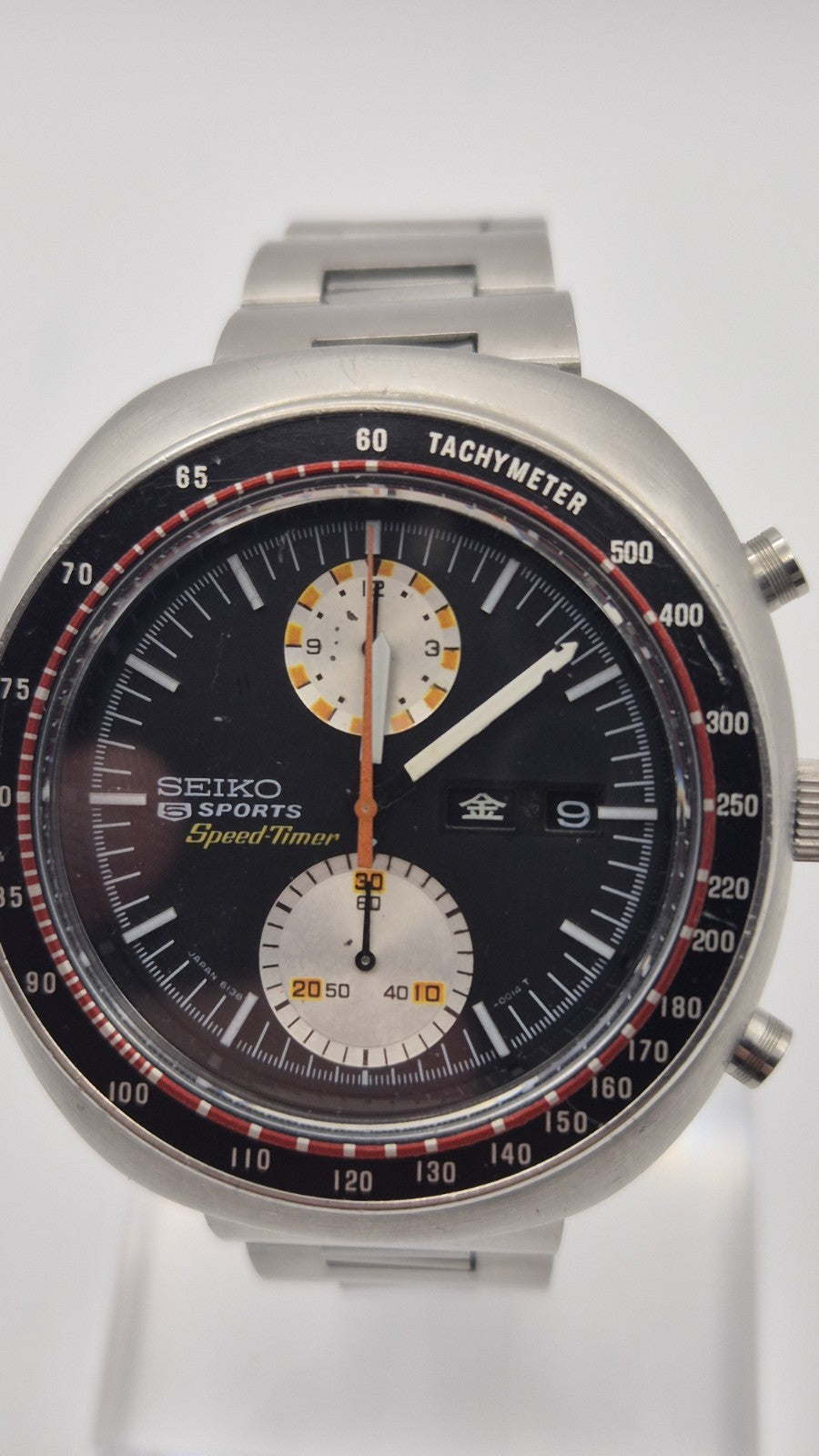 SEIKO 6138-0011 UFO Automatic Chronograph Watch Vintage Men's Black Dial 1