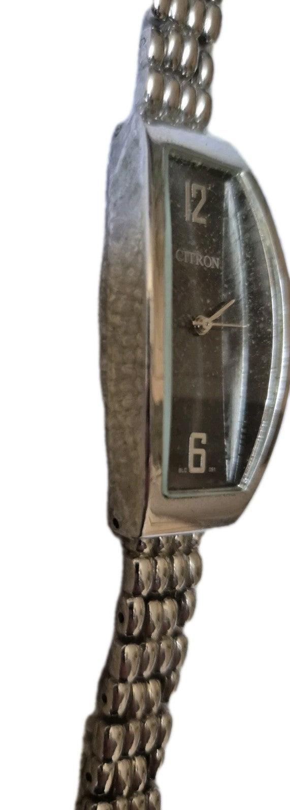Women's Chrome Silver Tone Rectangle Watch Face By Citron Quartz Movement1
