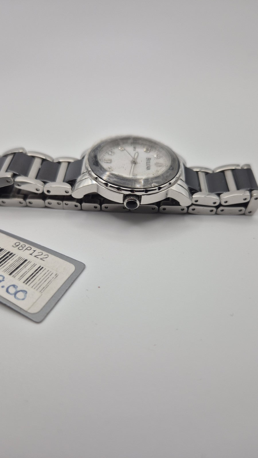 Bulova Diamond 98P122 women's watch featuring a white motherofpearl dial,...6