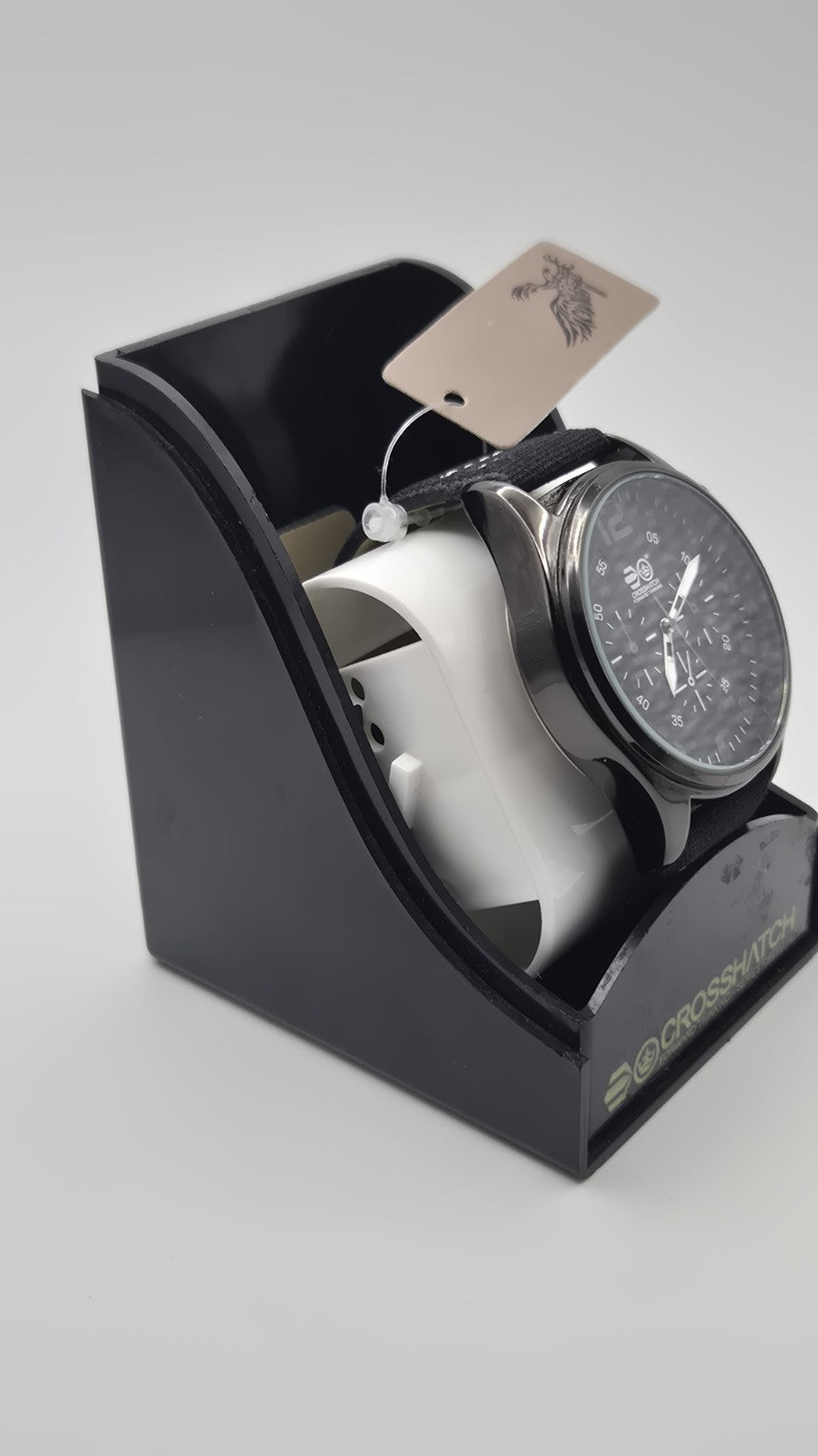 Crosshatch Men's Quartz Watch with Analogue Display and Black Strap2