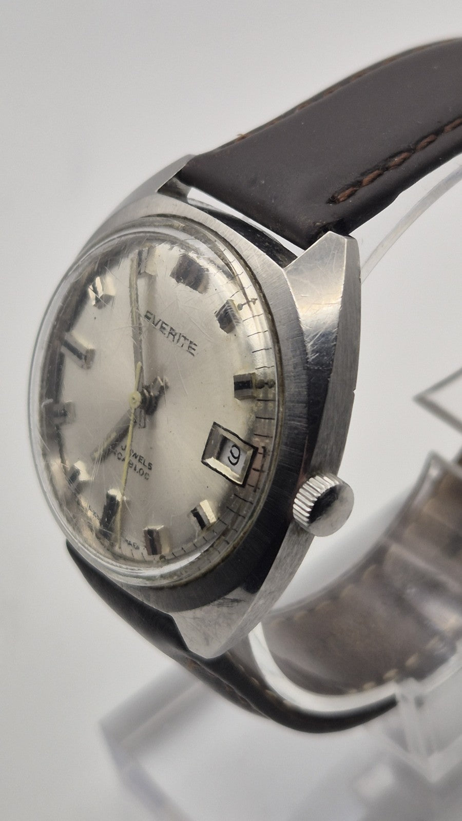 Vintage Everite 17 Jewels Incabloc Swiss Made Mens Mechanical Watch8