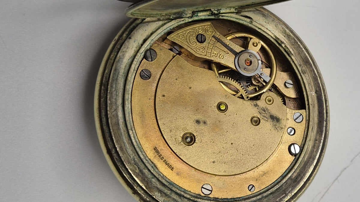 vintage Medana half-hunter pocket watch Working13
