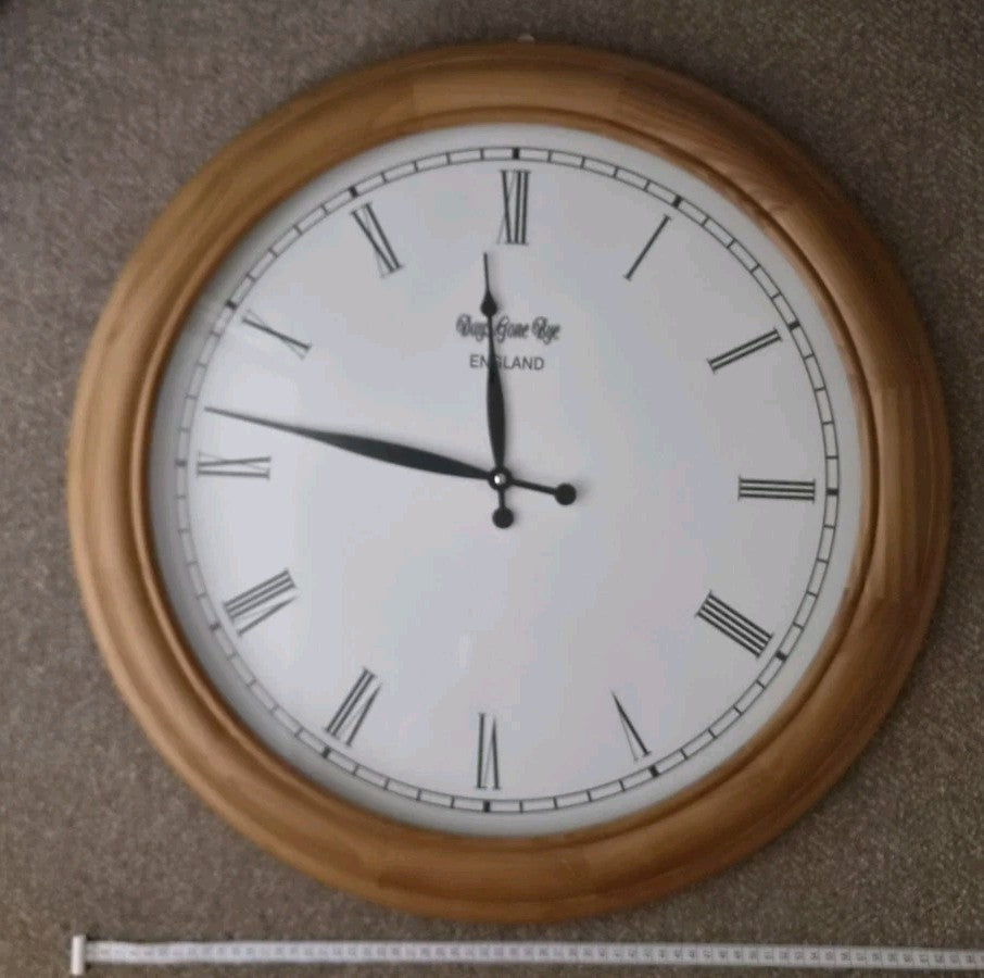 Wood Quartz Wall Clock 64cm Days Gone Bye England1
