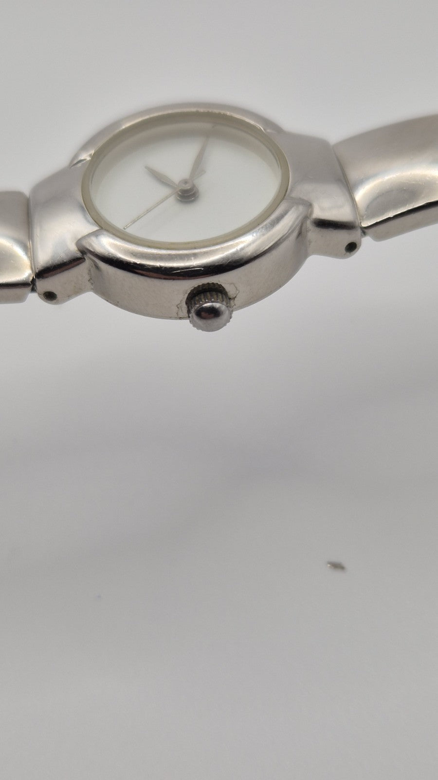 St Michael M & S ladies silver tone bangle wrist watch with new battery11