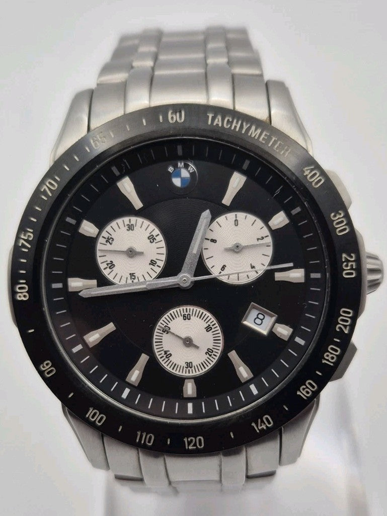  Gents Quartz BMW Chronograph Torneau W/ Date Window Working Wristwatch/Diecast 1