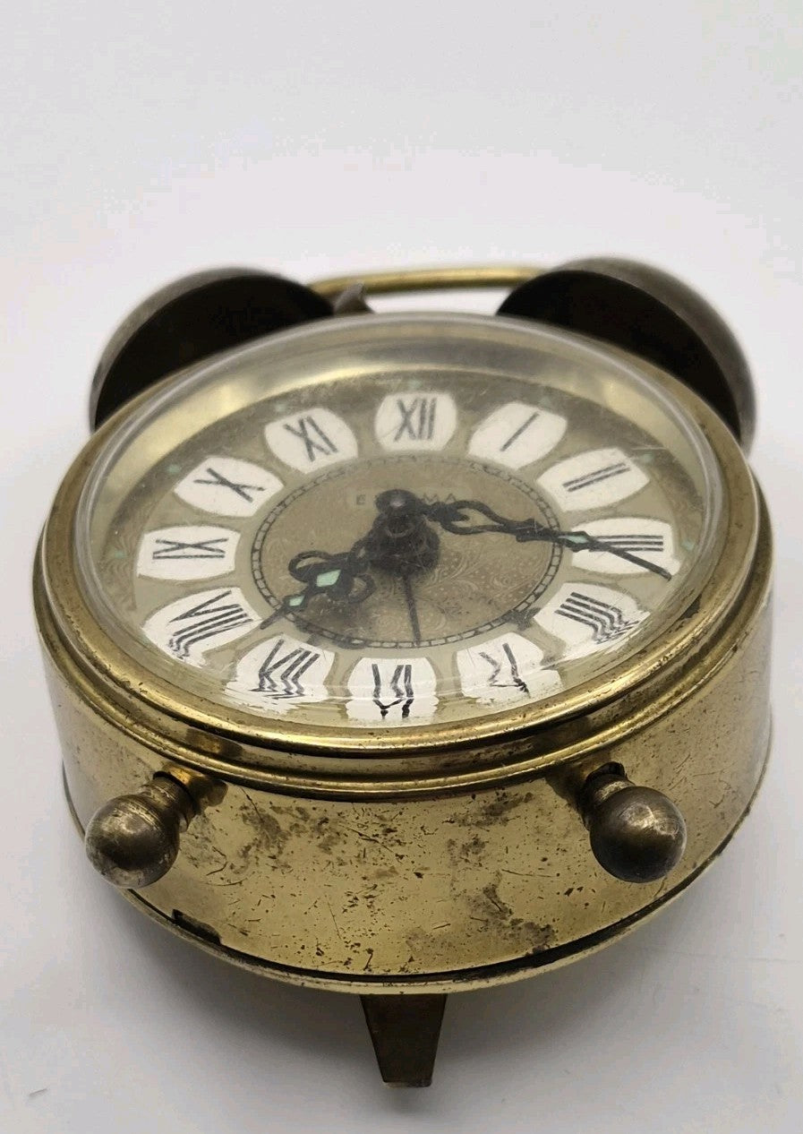 Vintage ESTYMA West German Mini Wind Up Alarm Clock2