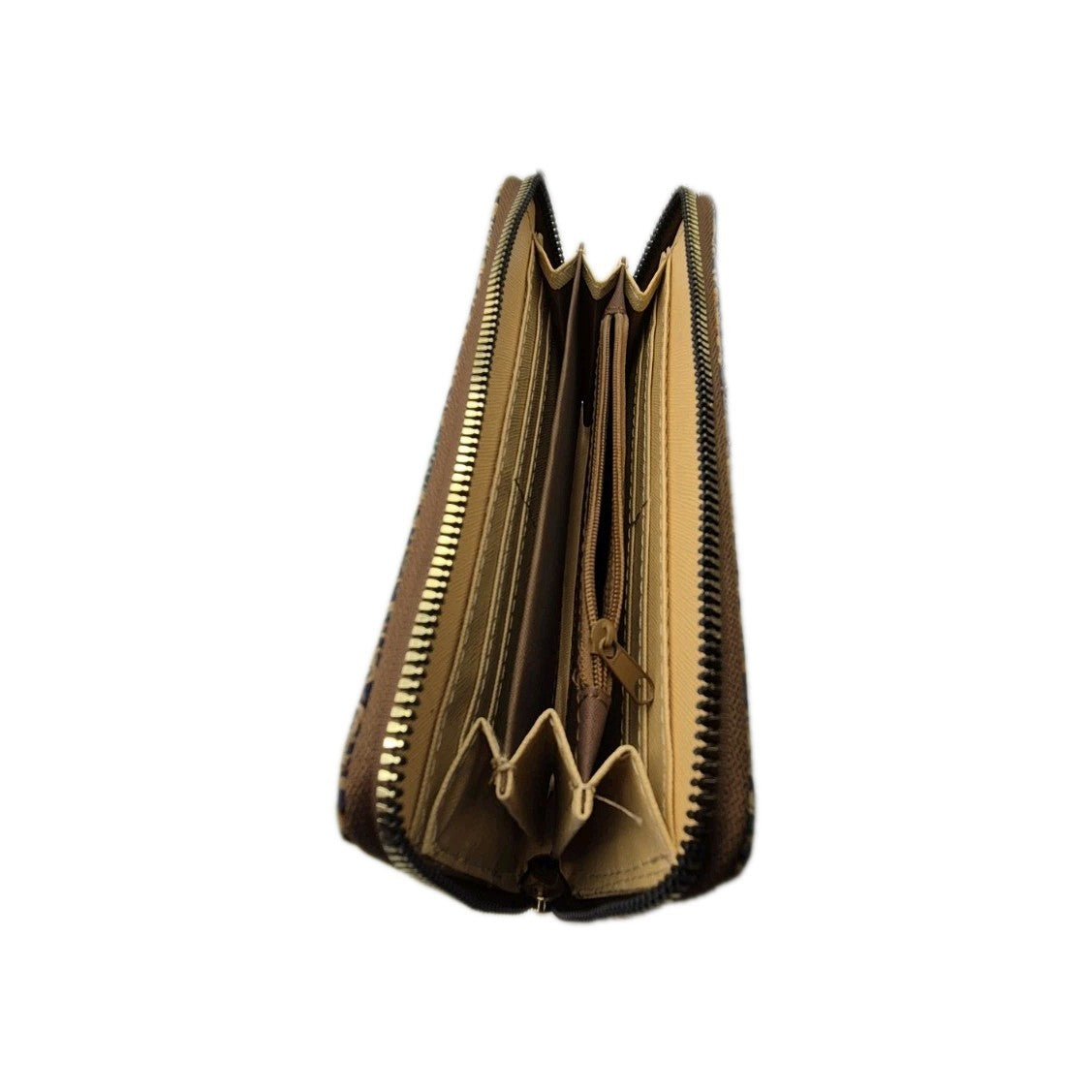Cork zipper wallet featuring a blue and yellow mosaic pattern3