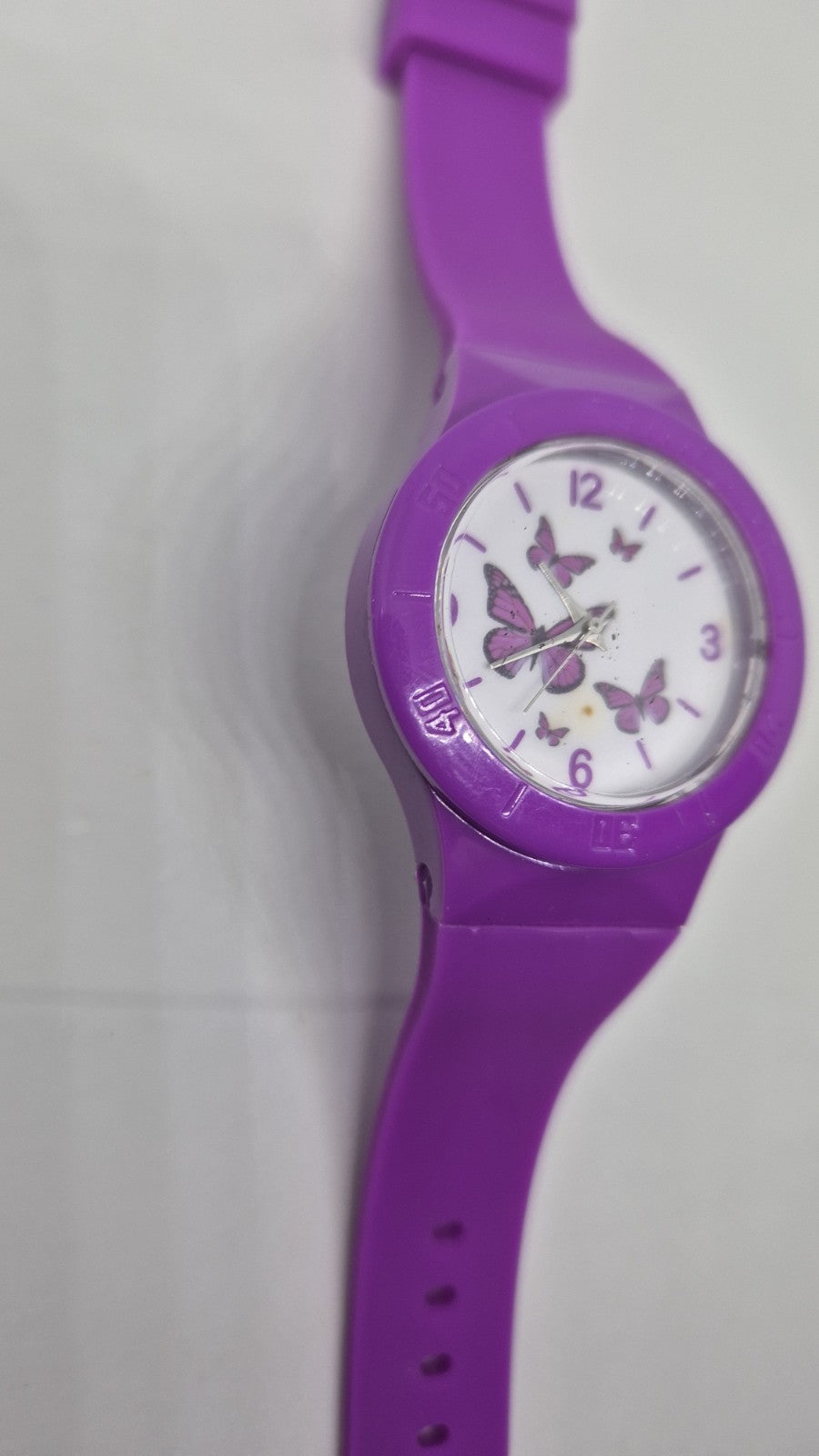 Pink Silicon Rubber Strap Butterfly Dial Watch Wrist1