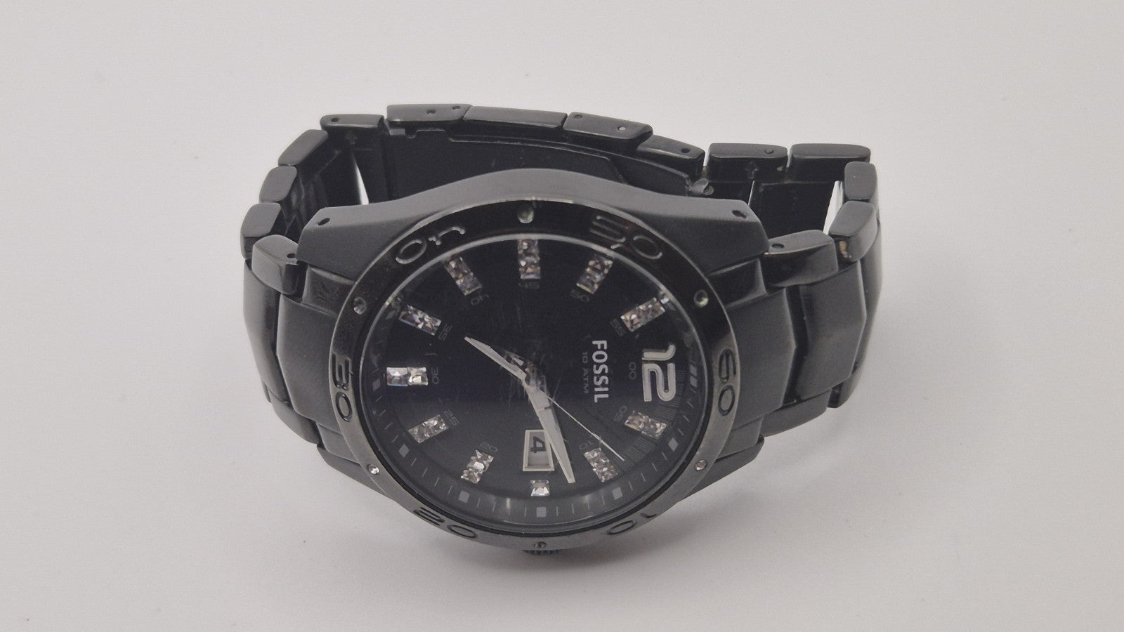 Fossil Men AM4174 Fashion Date Black Stainless Steel Quartz Watch6