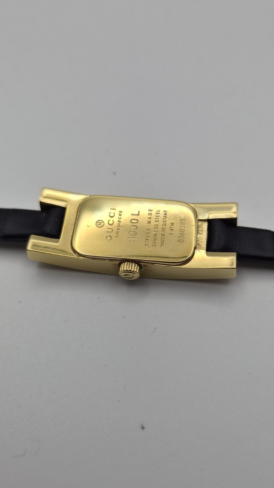 Gucci 3900L Gold Black Qz Women's Watch Vintage Used Working16