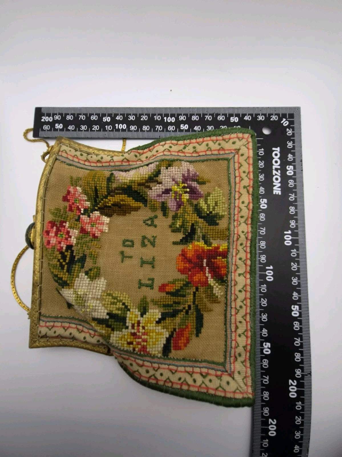 Antique needlepoint or petit point tapestry handbag12