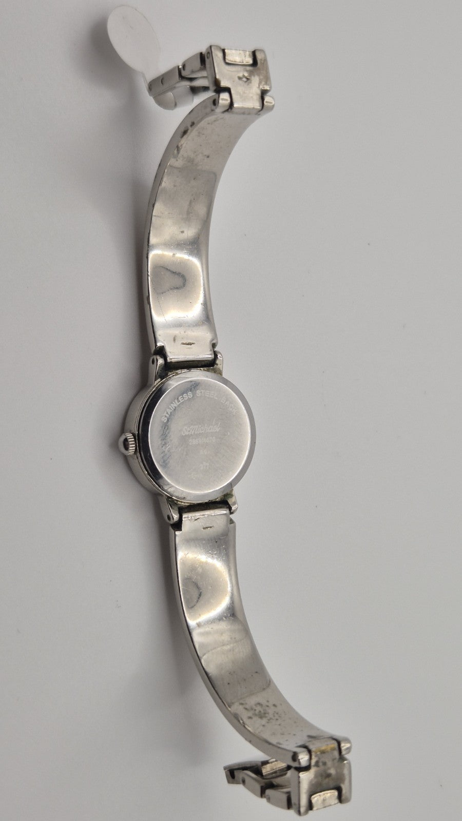 St Michael M & S ladies silver tone bangle wrist watch with new battery7