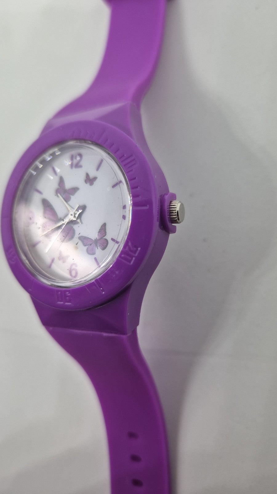 Pink Silicon Rubber Strap Butterfly Dial Watch Wrist2