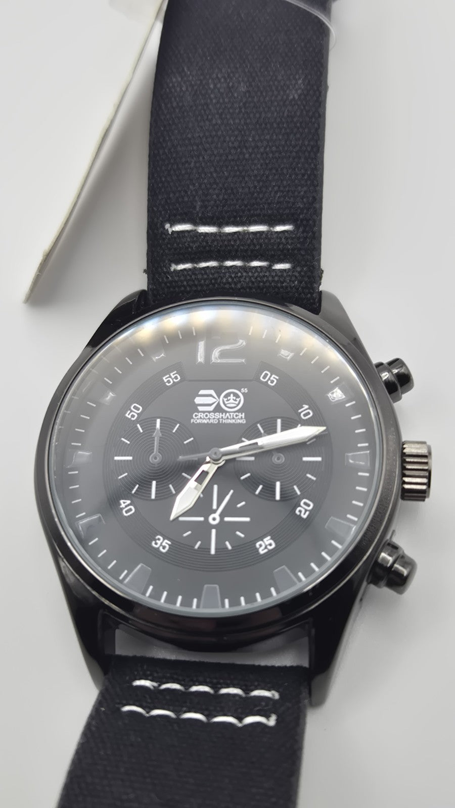 Crosshatch Men's Quartz Watch with Analogue Display and Black Strap13