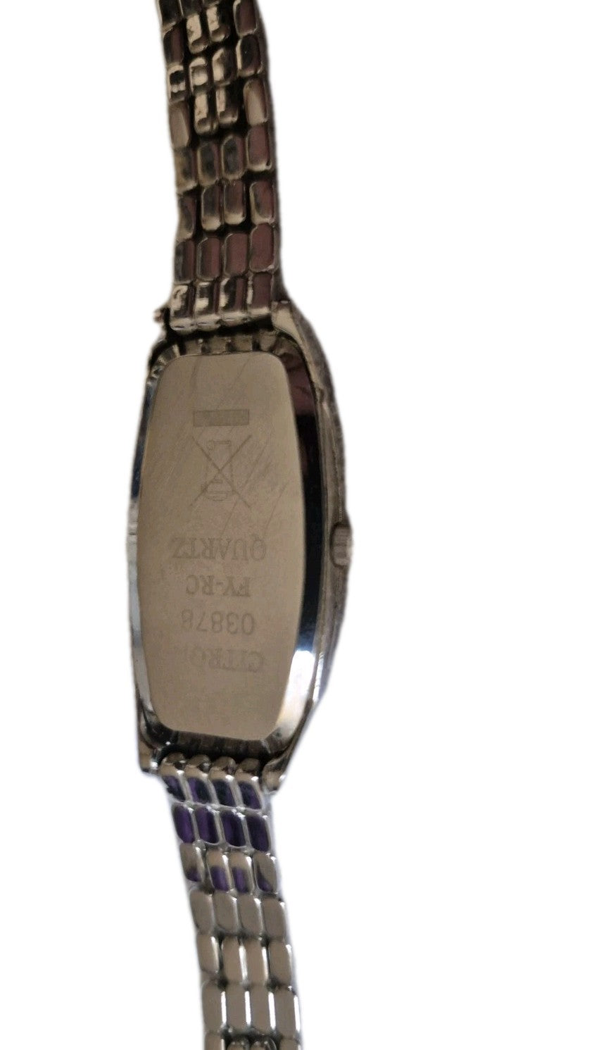 Women's Chrome Silver Tone Rectangle Watch Face By Citron Quartz Movement3