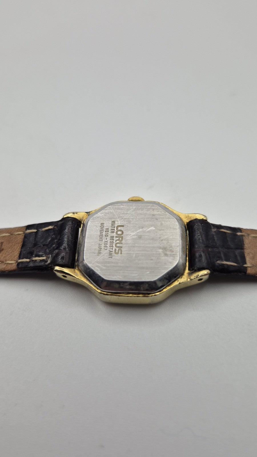 Ladies Lorus Octagonal Watch With Dark Brown Strap11