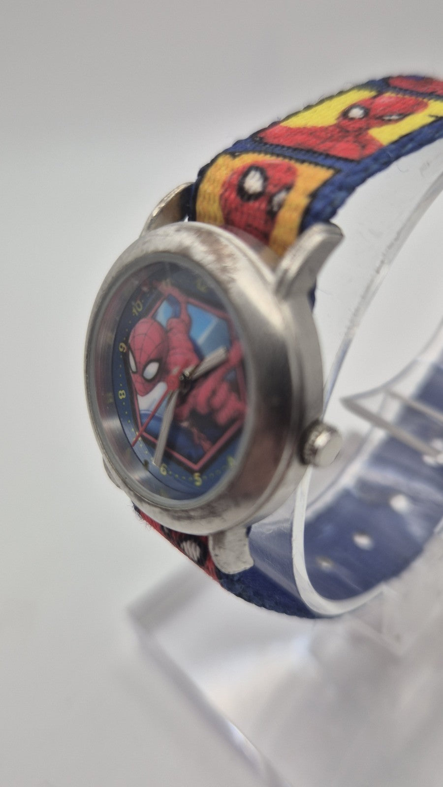 Marvel Spider-Man kids watch featuring a blue nylon strap8