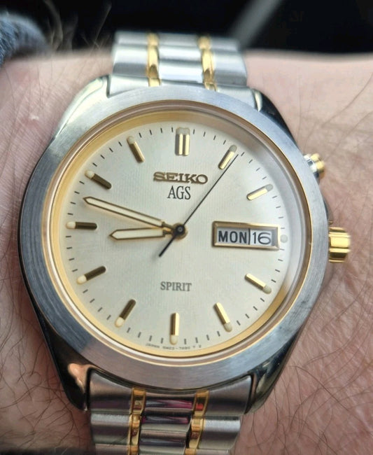Seiko Spirit AGS Kinetic 5M23-7A60 Vintage Watch 0