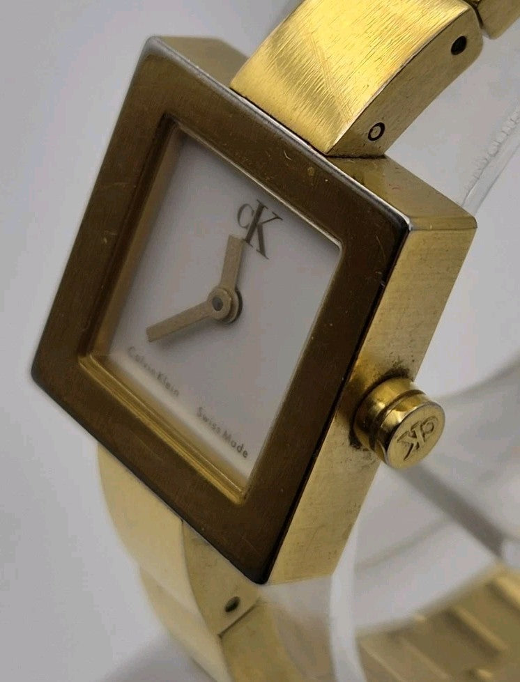 1990s Calvin Klein Swiss Made Square Quartz Watch Stainless Steel CK4